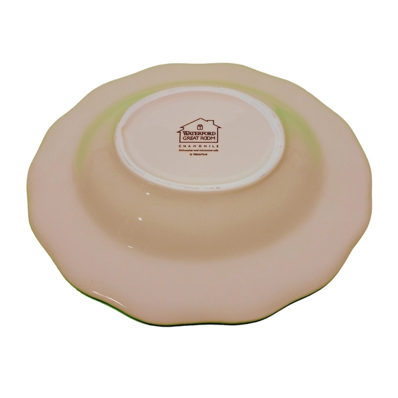 Waterford Great Room Chamomile 10" Serving Bowl W/Red Flowers and Scalloped Edge - Picture 3 of 6